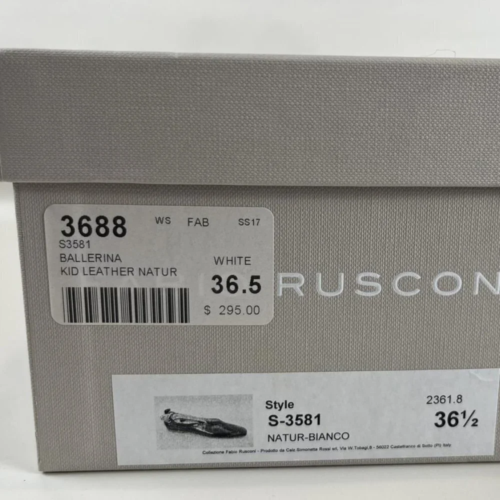 FABIO RUSCONI KIDSKIN LEATHER BALLET FLATS 6.5 - Picture 8 of 8
